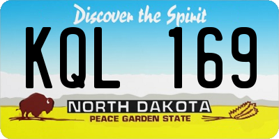 ND license plate KQL169