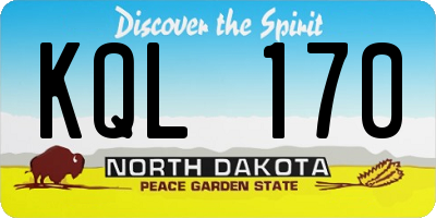 ND license plate KQL170