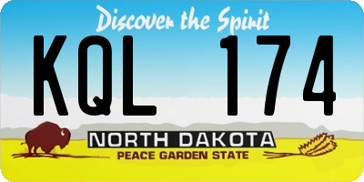 ND license plate KQL174