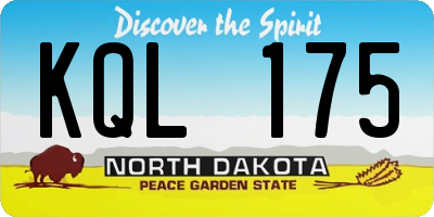 ND license plate KQL175