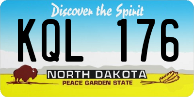 ND license plate KQL176