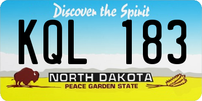 ND license plate KQL183