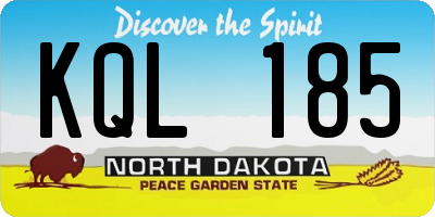 ND license plate KQL185