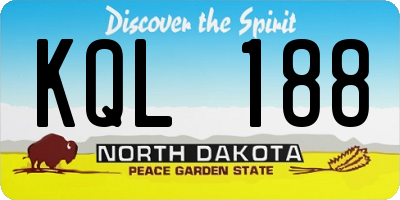 ND license plate KQL188
