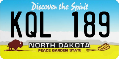 ND license plate KQL189