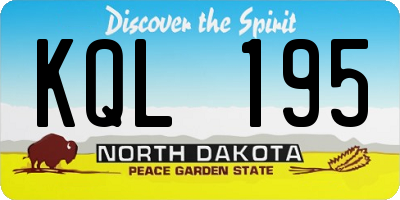 ND license plate KQL195