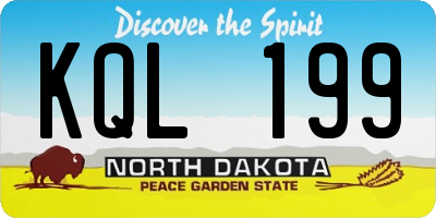 ND license plate KQL199