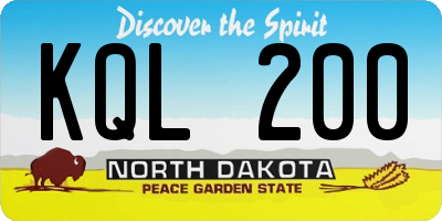 ND license plate KQL200