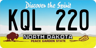 ND license plate KQL220