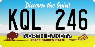 ND license plate KQL246
