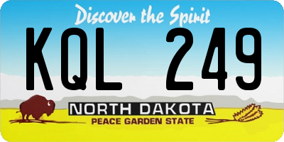 ND license plate KQL249
