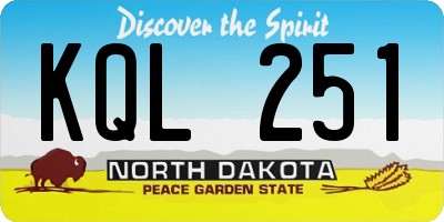 ND license plate KQL251
