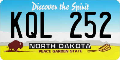 ND license plate KQL252