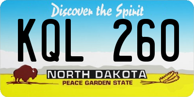 ND license plate KQL260