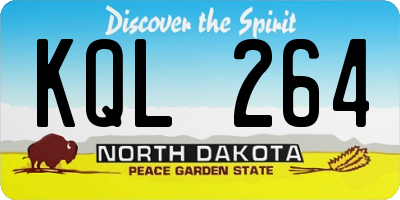 ND license plate KQL264