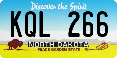 ND license plate KQL266