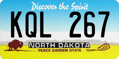 ND license plate KQL267