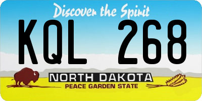 ND license plate KQL268