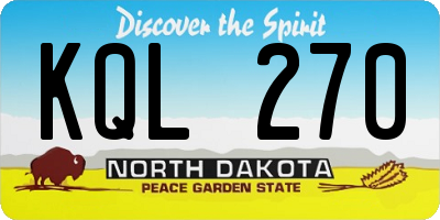ND license plate KQL270