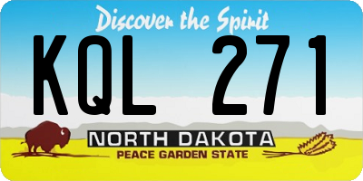 ND license plate KQL271