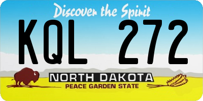 ND license plate KQL272