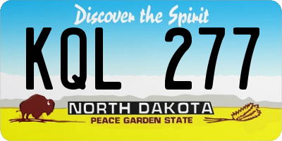 ND license plate KQL277