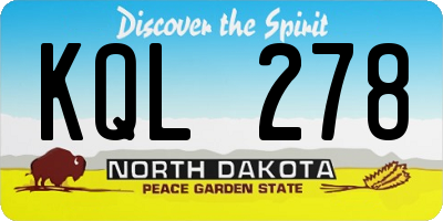 ND license plate KQL278