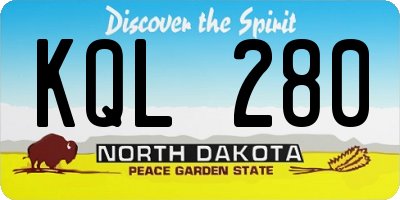 ND license plate KQL280