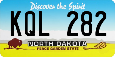 ND license plate KQL282