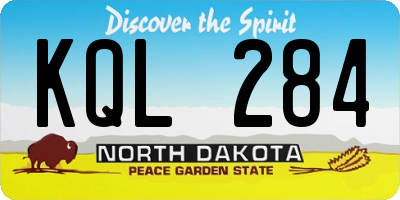 ND license plate KQL284