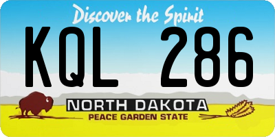 ND license plate KQL286