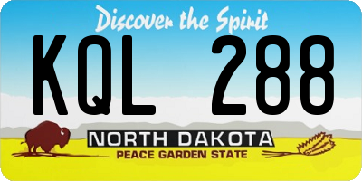 ND license plate KQL288