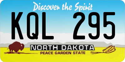 ND license plate KQL295