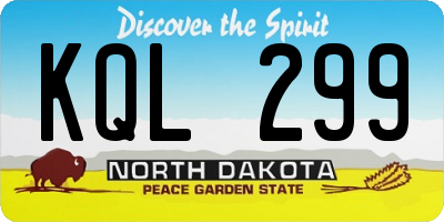 ND license plate KQL299