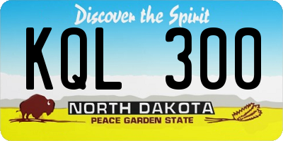 ND license plate KQL300
