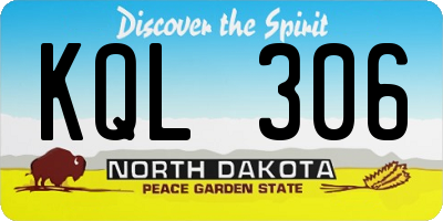 ND license plate KQL306