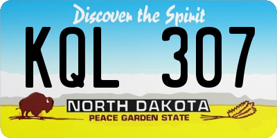 ND license plate KQL307
