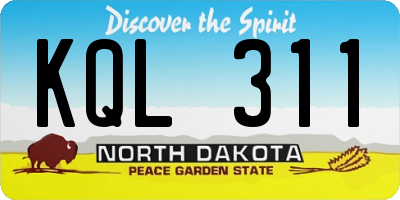 ND license plate KQL311