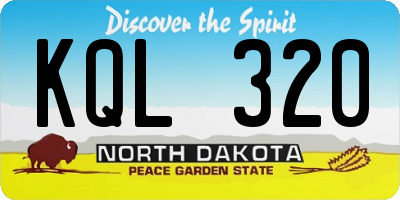 ND license plate KQL320