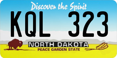 ND license plate KQL323