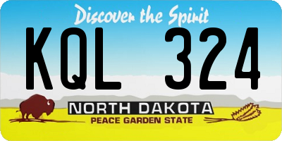 ND license plate KQL324