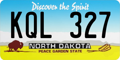 ND license plate KQL327