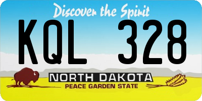 ND license plate KQL328