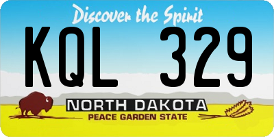 ND license plate KQL329