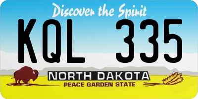 ND license plate KQL335