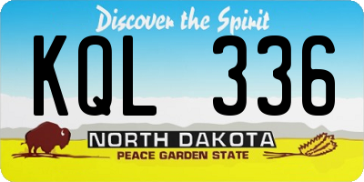 ND license plate KQL336