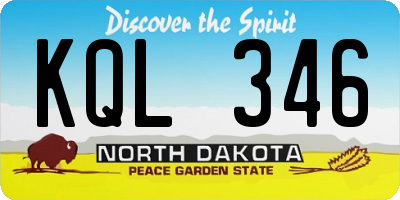 ND license plate KQL346