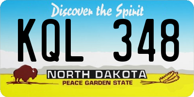ND license plate KQL348
