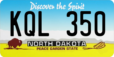 ND license plate KQL350