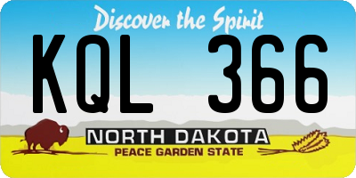 ND license plate KQL366